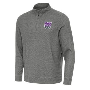 Antigua Terrific Sacramento Kings Heather Black Subtle Quarter Zip Sweatshirt Exclusive design! Own a jersey like no other.