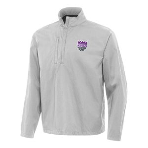Antigua Sacramento Distinguished Kings Heather Gray Brisk Quarter Zip Windbreaker Sports enthusiasts