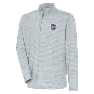 Antigua Sacramento Kings Heather Gray Determined Quarter Zip Top Stunning Act fast! Only a handful left. Secure this amazing jersey now.