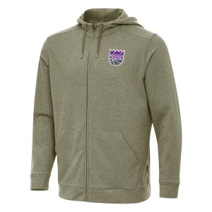 Antigua Sacramento Kings Fantastic Olive Effortless Full Zip Hoodie Jacket Best - selling! Order this popular jersey before it's out of stock.