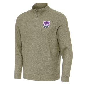 Antigua Sacramento Kings Olive Subtle Quarter Zip Enchanting Sweatshirt Stand out from the crowd! Wear this eye - catching jersey.
