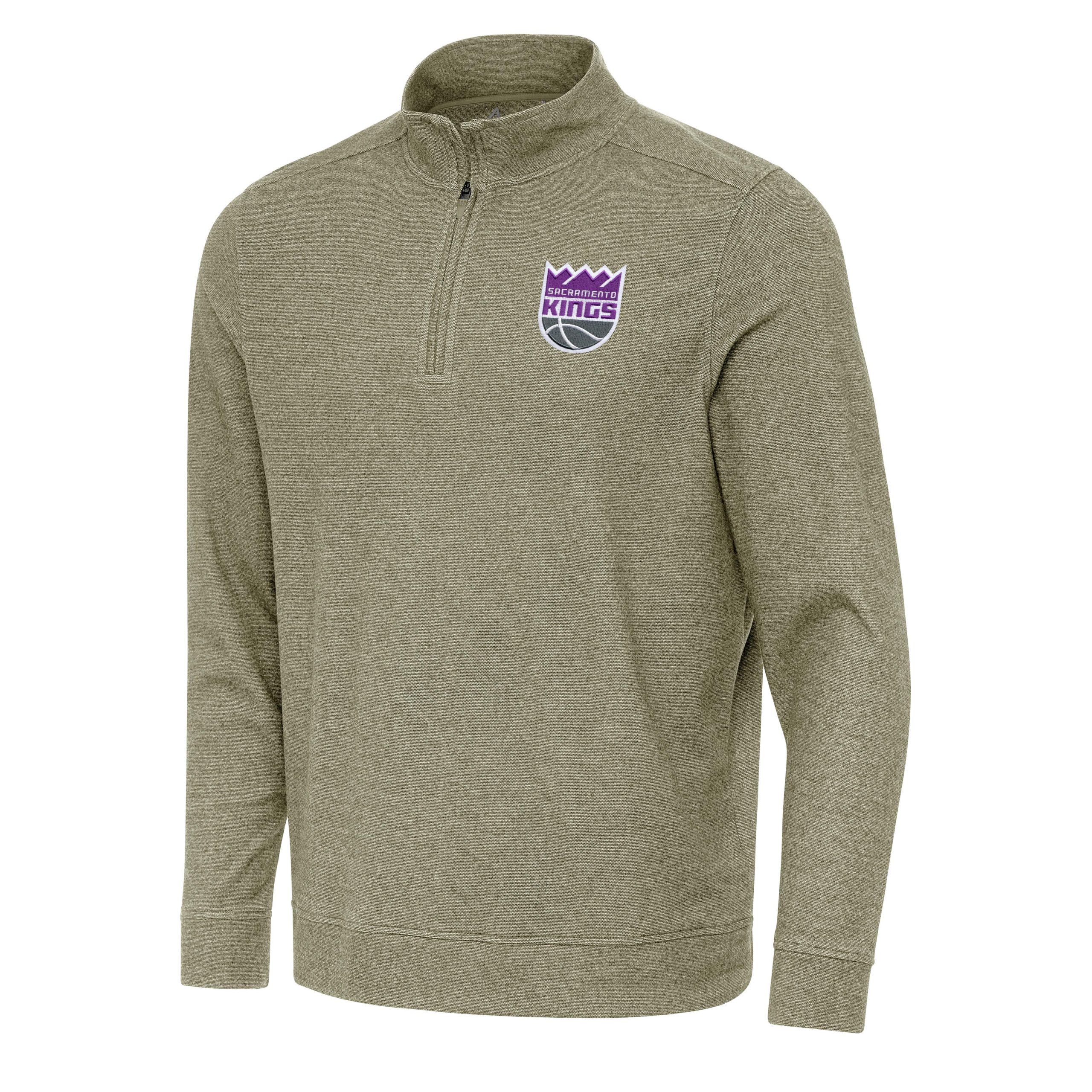 Antigua Sacramento Kings Olive Subtle Quarter Zip Enchanting Sweatshirt Stand out from the crowd! Wear this eye - catching jersey.