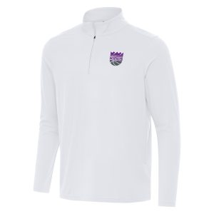 Antigua Sacramento Kings White Intent Quarter Sophisticated Zip Top Sports fans
