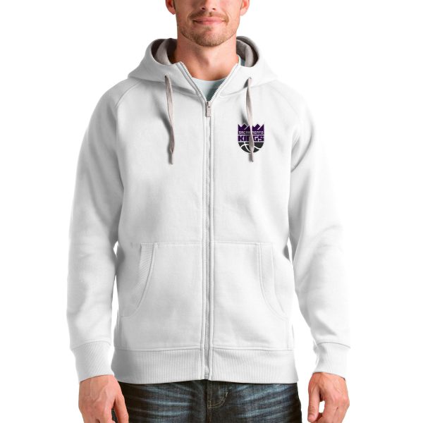 Antigua Top - notch Sacramento Kings White Logo Victory Full Zip Hoodie Time - sensitive! Order now before the deal expires.