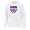 Antigua Captivating Sacramento Kings White Relevant Pullover Sweatshirt Sports fans
