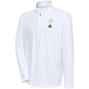 Antigua Sacramento Kings White Shamrock Impressive Tribute Quarter Zip Pullover Top High - demand item! Order this sought - after jersey immediately.