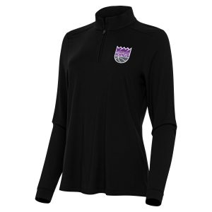 Antigua Sacramento Kings Women's Black Intent Quarter Top - notch Zip Top Exclusive design! Own a jersey like no other.