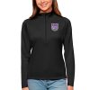 Antigua Sacramento Prime Kings Women's Black Tribute Half Zip Top Customizable! Personalize this great jersey.