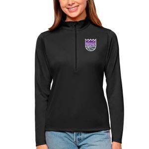 Antigua Sacramento Prime Kings Women's Black Tribute Half Zip Top Customizable! Personalize this great jersey.