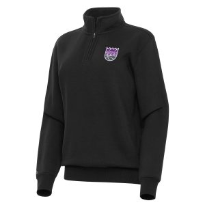 Antigua Sacramento Kings Women's Black Victory Quarter Captivating Zip Sweatshirt Limited stock! Be quick and grab this must - have jersey to support your team.