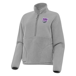 Antigua Sacramento Kings Women's Gray Figure Half Zip Pullover Striking Sweatshirt Last chance! Grab this awesome jersey before it's gone for good.