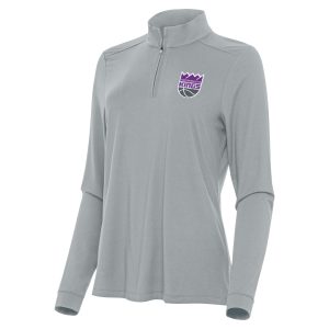 Antigua Sacramento Kings Women's Gray Intent Quarter Zip Remarkable Top Celebrate your team! Order this commemorative jersey.