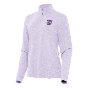 Antigua Sacramento Kings Women's Lavender Mentor Quarter Zip Mock Long Sleeve Terrific Top Authentic look! Wear this genuine jersey.