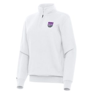 Antigua Sacramento Kings Women's White Victory Superior Quarter Zip Sweatshirt Celebrate your team! Order this commemorative jersey.