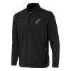 Antigua San Luxurious Antonio Spurs Black Perilous Quarter Zip Sweatshirt Sports enthusiasts