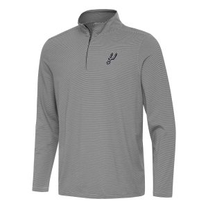 Antigua San Antonio Spurs Black Twine Quarter Zip Dashing Top Flash sale! Snag this great jersey at a discounted price.