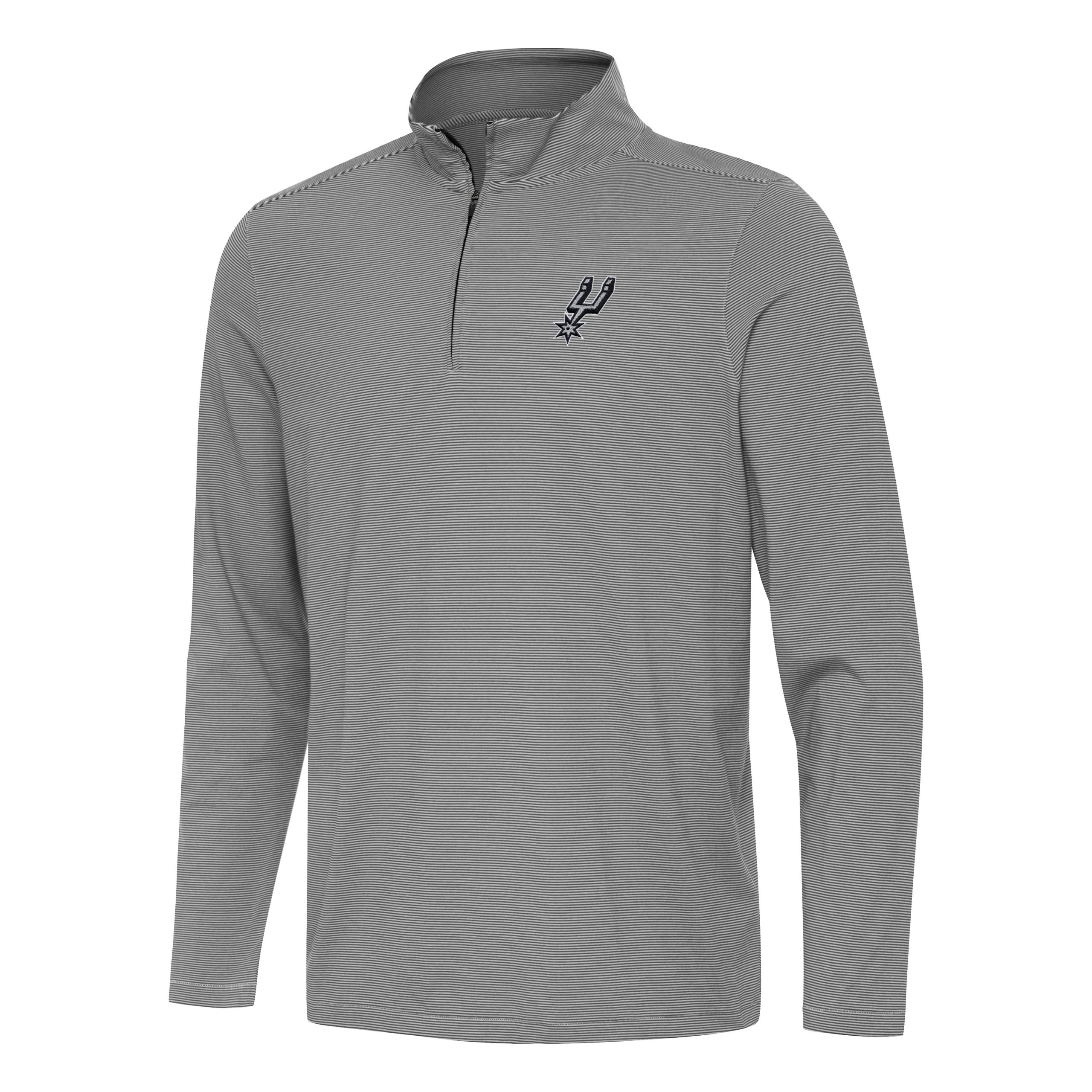 Antigua San Antonio Spurs Black Twine Quarter Zip Dashing Top Flash sale! Snag this great jersey at a discounted price.