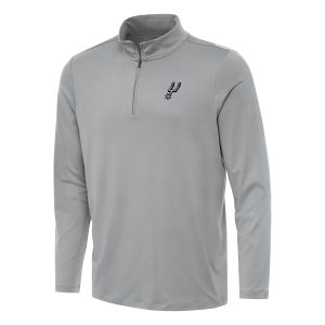 Antigua San Antonio Spurs Gray Reprocess Quarter Superior Zip Top Retailers