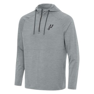 Antigua San Antonio Spurs Heather Gray Spikes Raglan Quarter Zip Hoodie Enchanting Enhance your game - day look! Get this fashionable jersey.