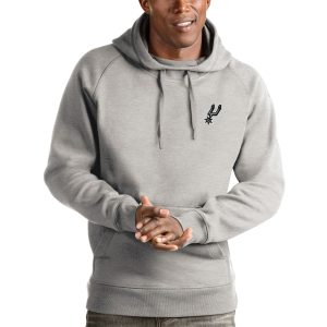 Antigua San Exquisite Antonio Spurs Heathered Gray Victory Pullover Hoodie Time - sensitive! Order now before the deal expires.