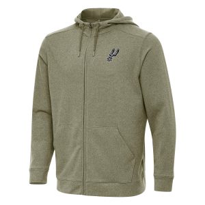 Antigua San Antonio Spurs Olive Effortless Full Top - notch Zip Hoodie Jacket Experience luxury! Order this high - end jersey.