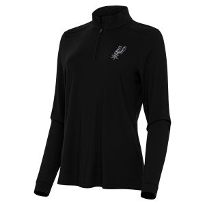 Antigua San Antonio Spurs Women's Black Elegant Intent Quarter Zip Top High - demand item! Order this sought - after jersey immediately.