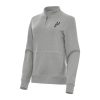 Antigua San Antonio Spurs Premium - grade Women's Heather Gray Crush Quarter Zip Fleece Sweatshirt Join the elite! Get this exclusive jersey.