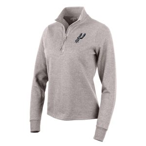 Antigua San Antonio Spurs Women's Oatmeal Action Quarter Superb Zip Pullover Sweatshirt For the true fans! Secure this authentic jersey now.