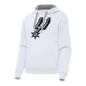 Antigua San Antonio Spurs Women's White Victory Pullover Glamorous Hoodie Stand out from the crowd! Wear this eye - catching jersey.