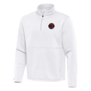 Antigua Toronto Raptors White Twist Quarter Zip Pullover Top Notable Sports enthusiasts