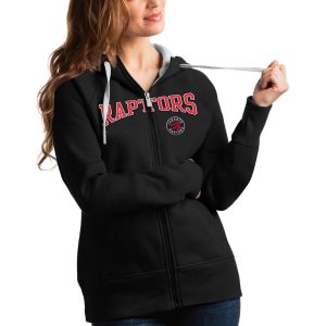 Antigua Toronto Raptors Women's Black Team Admirable Victory Full Zip Hoodie Collectors
