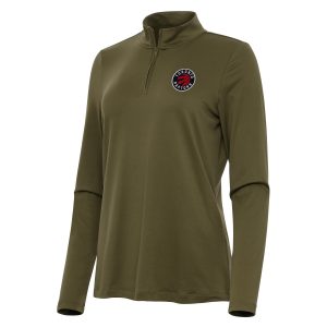 Antigua Toronto Raptors Women's Olive Distinguished Reprocess Quarter Zip Top Trending now! Grab this hot jersey while you can.
