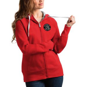 Antigua Toronto Raptors Fabulous Women's Red Victory Full Zip Hoodie High - demand item! Order this sought - after jersey immediately.
