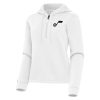 Antigua Utah Jazz Classy Women's White Contemporary Quarter Zip Hoodie Sports enthusiasts