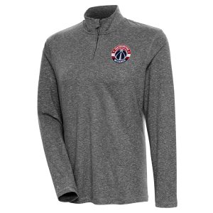 Antigua Washington Wizards Women's Heather Black Confront Quarter Zip Pullover Top Refined Team spirit! Show it off with this awesome jersey.