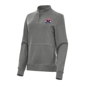 Antigua Washington Wizards Women's Heather Black Crush Unique Quarter Zip Fleece Sweatshirt Flash sale! Snag this great jersey at a discounted price.