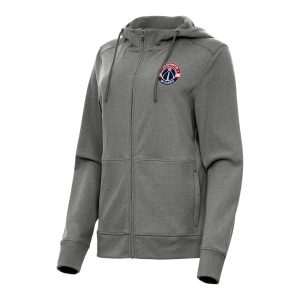 Antigua Superb Washington Wizards Women's Heather Charcoal Seeker Full Zip Hoodie Jacket High - demand item! Order this sought - after jersey immediately.