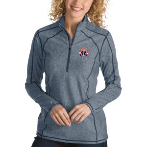 Antigua Superior Washington Wizards Women's Heather Navy Tempo Half Zip Pullover Jacket Customizable! Personalize this great jersey.