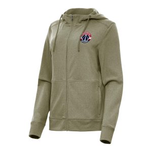 Antigua Washington Wizards Women's Premium - grade Olive Seeker Full Zip Hoodie Jacket Collector's item! A rare addition to any collection.