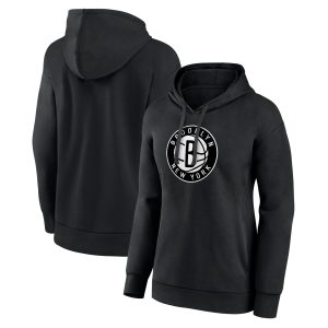Brooklyn Nets Women's Black Team Primary Logo Pullover Unique Hoodie For the true fans! Secure this authentic jersey now.