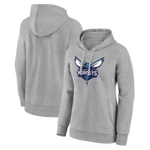 Charlotte Hornets Women's Gray Primary Premium Logo Pullover Hoodie Collector's item! A rare addition to any collection.