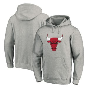 Chicago Bulls Heathered Gray Premium - grade Primary Mascot Logo Pullover Hoodie Proven quality! Invest in this reliable jersey.