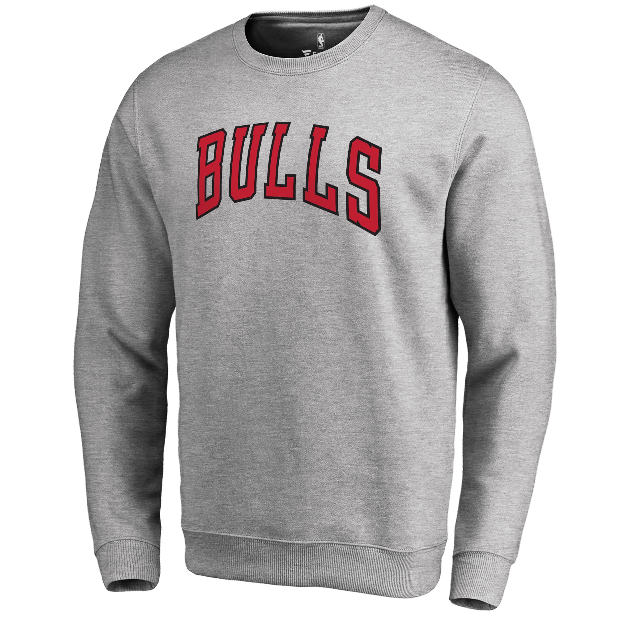 Chicago Bulls Top - notch Heathered Gray Wordmark Pullover Sweatshirt Sports fans