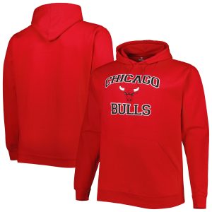 Chicago Unique Bulls Red Big & Tall Heart & Soul Pullover Hoodie Sports enthusiasts