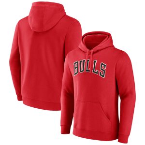 Chicago Bulls Red Stunning Wordmark Pullover Hoodie Collectors