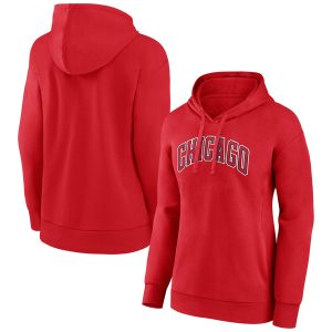 Chicago Refined Bulls Women's Red Alternate Logo Pullover Hoodie Sports enthusiasts