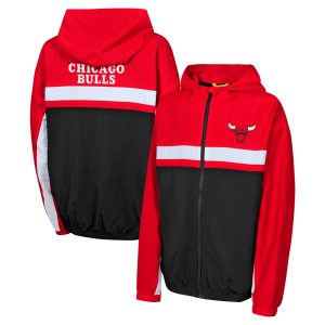 Chicago Bulls Youth Red Headliner Windbreaker Full Classy Zip Hoodie Jacket Upgrade your fan gear! Order this premium jersey today.