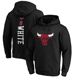 Coby White Chicago Bulls Black Playmaker Name & Captivating Number Pullover Hoodie Sports fans