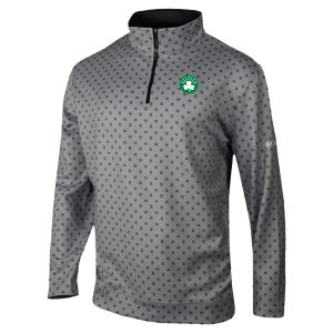 Columbia Boston Distinguished Celtics Gray Omni Wick Wickhams Hills Quarter Zip Pullover Top Sports enthusiasts
