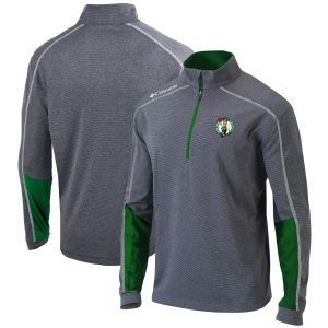 Columbia Boston Celtics Stylish Heathered Gray/Green Omni Wick Shotgun 2.0 Quarter Zip Pullover Top High - demand item! Order this sought - after jersey immediately.